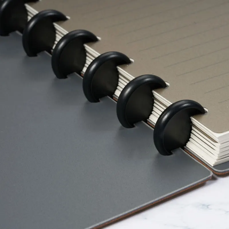 Блокнот с грибовидным отверстием 24 шт. черный кнопками листьями для ноутбука