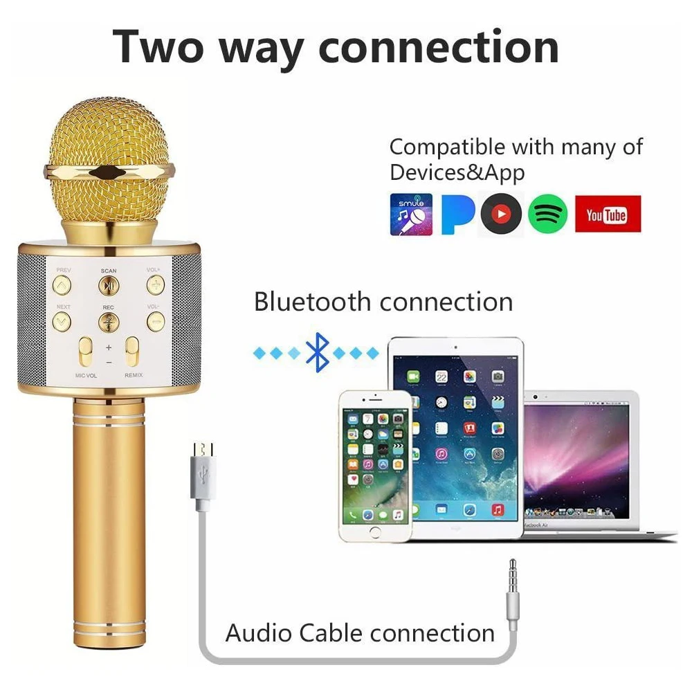 Беспроводной Bluetooth микрофон для караоке портативный ручной профессиональная