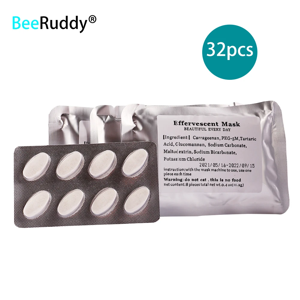 BeeRuddy 32Pcs Effervescent Mask Collagen Tablets
