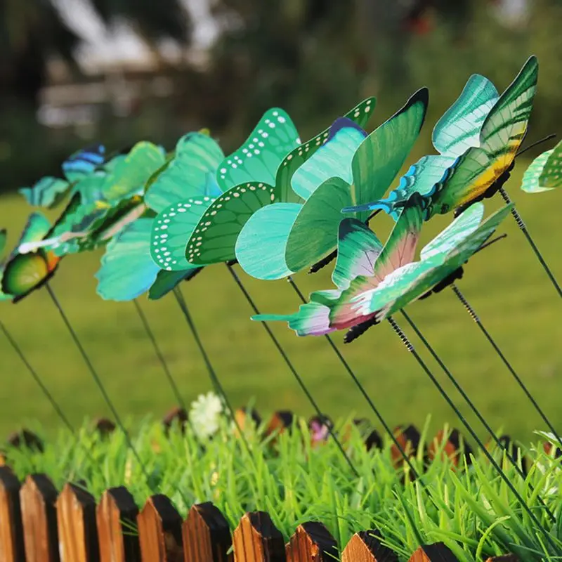 12 шт Искусственный декор в виде бабочек шланг для полива огорода двора газон