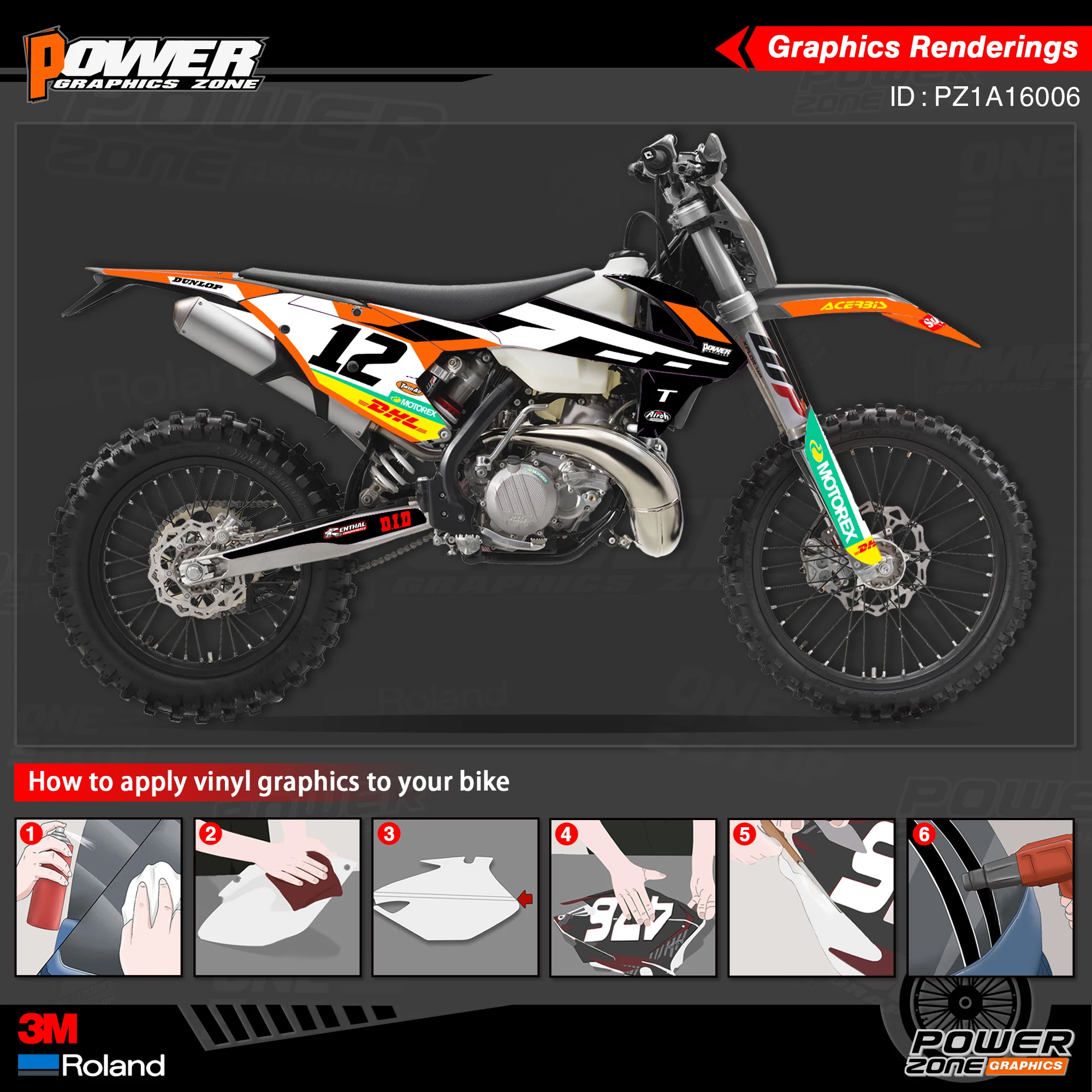 Персонализированные графические фоны PowerZone Team наклейки 3M Набор наклеек для KTM SX SXF