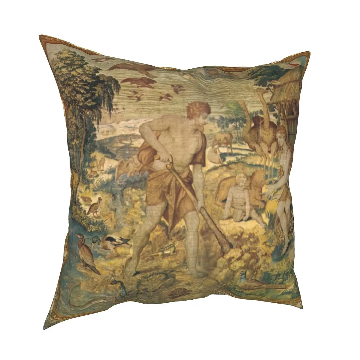 Adam Working Pillowcase Cushion Cover Decor Vintage Aubusson French Antique Ancient Europe Pillow Case Cover Home 45X45cm