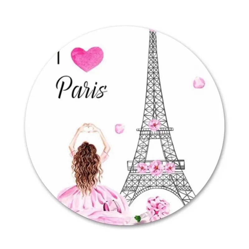 Painting the Eiffel Tower Badge Brooch Pin Accessories For Clothes Backpack Decoration gift | Badges