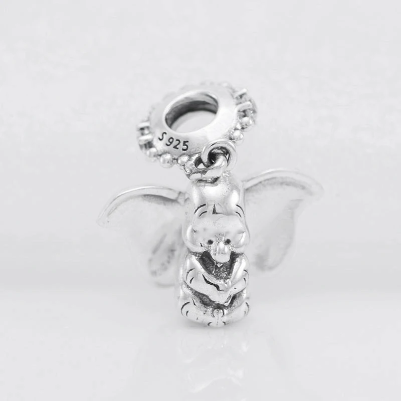 

925 Silver Elephant Charm Beads Pendant For Fit Original Charms Bracelets Sterling Original Bangle Necklace Jewelry Making DIY