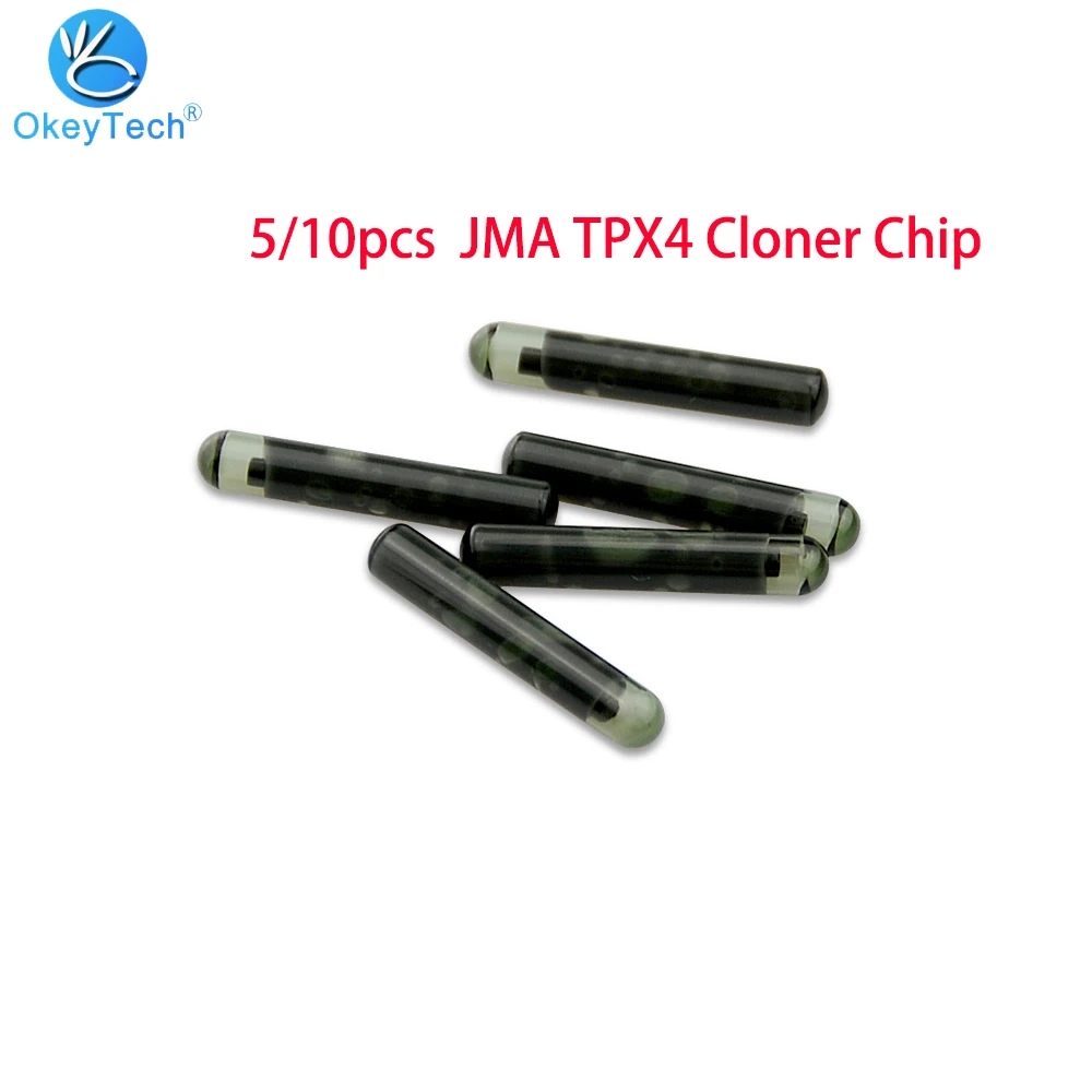 

OkeyTech 5/10pcs Original JMA TPX4 Cloner Glass Transponder Blank Chip Can Replace TPX3 Unlocked Auto Car Key Copy Cloner Chip