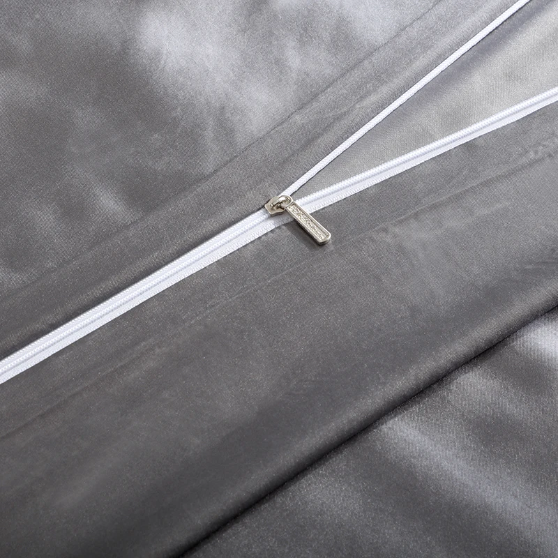 

New Satin Silk Solid Color Bedding Set Luxury Duvet Cover Set Bed Sheet Set Single Double Bed Set