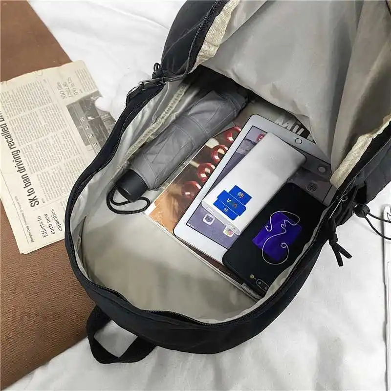 

Waterproof female backpack kawaii school bags for teenage girls 2021 little duck pendant