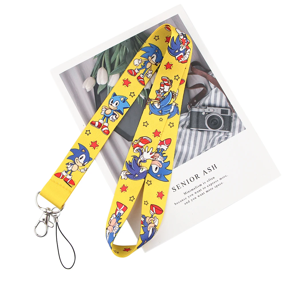 

P5894 Dongmanli Cute Hedgehog Key lanyard Car KeyChain ID Card Pass Gym Mobile Phone Badge Kids Key Ring Holder Jewelry