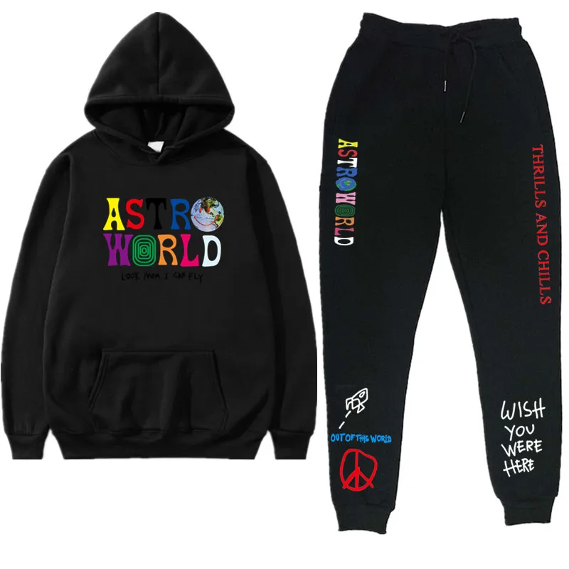 

2020 TRAVIS SCOTT Astroworld WISH YOU WERE HERE Embroidered Rainbow Letter Men Women Pullover Hoodies Fashion Hip Hop Sweatshirt