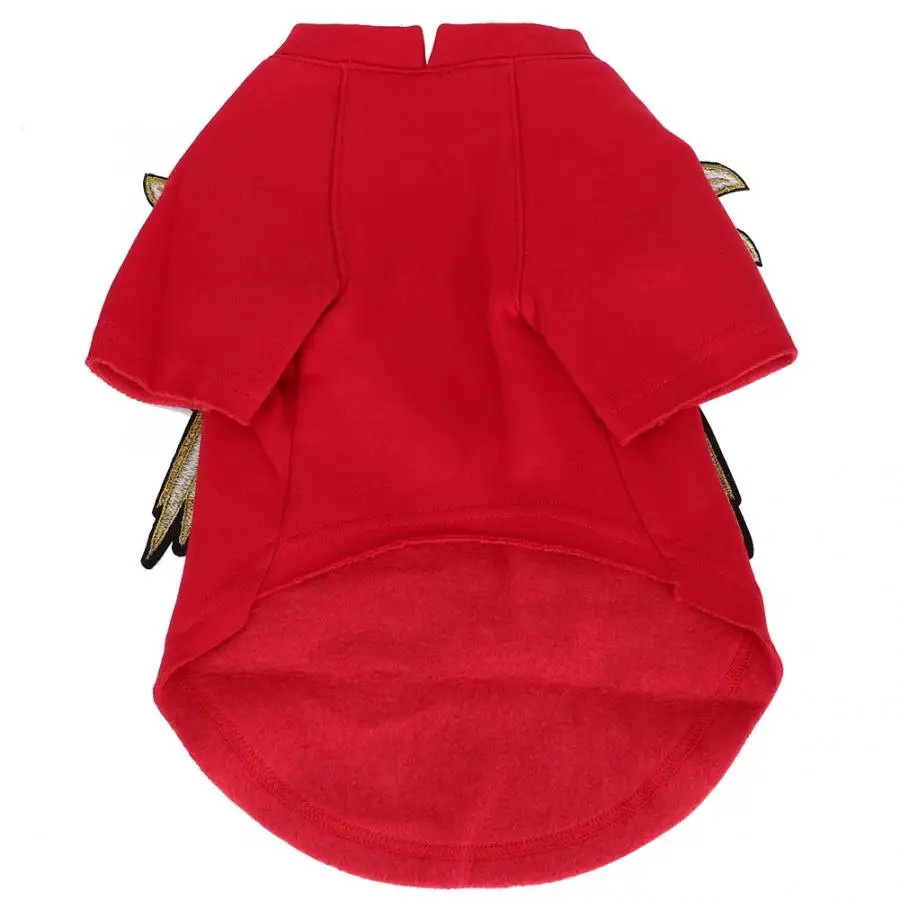 Красная хлопковая Милая одежда для домашних животных костюм с золотыми крыльями