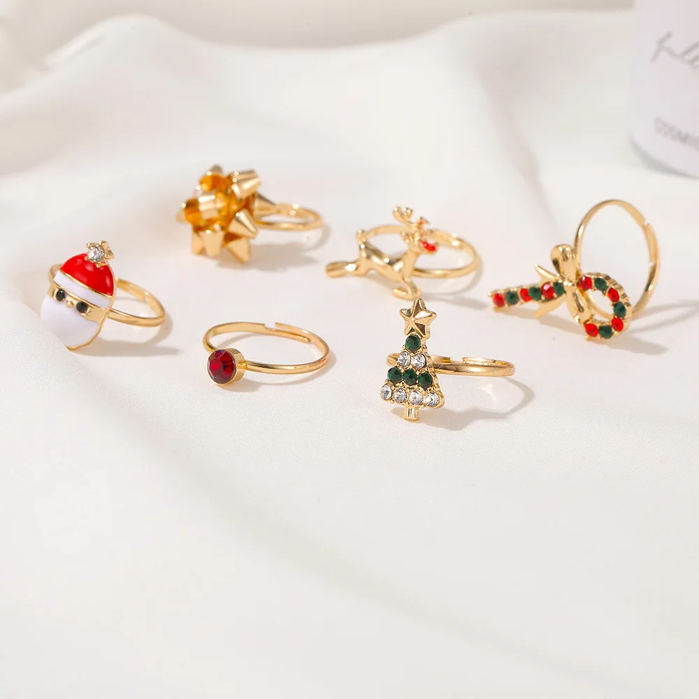 6 шт./компл. очаровательное рождественское кольцо рождественские украшения