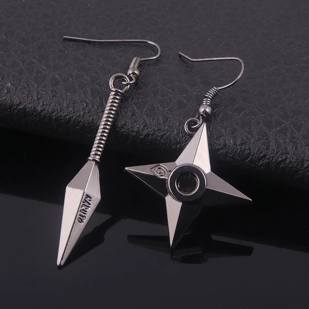 

Drop Earrings Kunai Shuriken Dart Weapon Konoha Black Japan Ninja Cosplay Anime Cool Statement Gothic Jewelry Wholesale