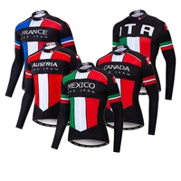 italy france mexico cycling jersey long sleeve men pro team autumn bike clothing spring bicycle clothes road cycling jacket top