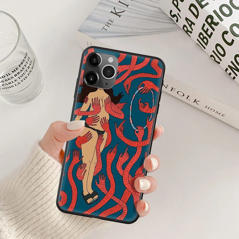 

art illustration polly nor Phone Case For IPhone 5 5S SE 5C 6 6S 7 8 Plus X XS XR 11 12 Mini Pro Max 2020 black Prime Pretty