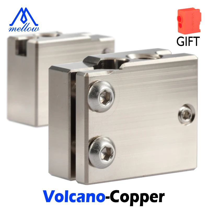 Plated Copper NF-V6 PT100 Volcano Heat Block For E3d Volcano Hotend 3D Printer For BMG Extruder Heated Block Plated Copper NF-V6 PT100 Volcano Heat Block For E3d Volcano Hotend 3D Printer For BMG Extruder Heated Block