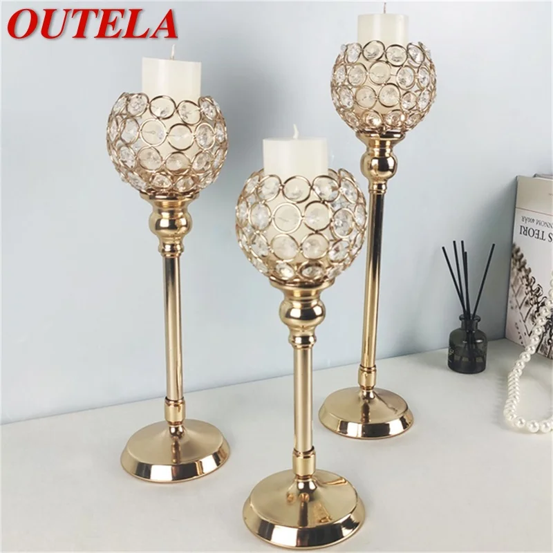 

OUTELA Candle Table Lamp Crystal Cold Contemporary Retro Decoration Luxury Light For Home