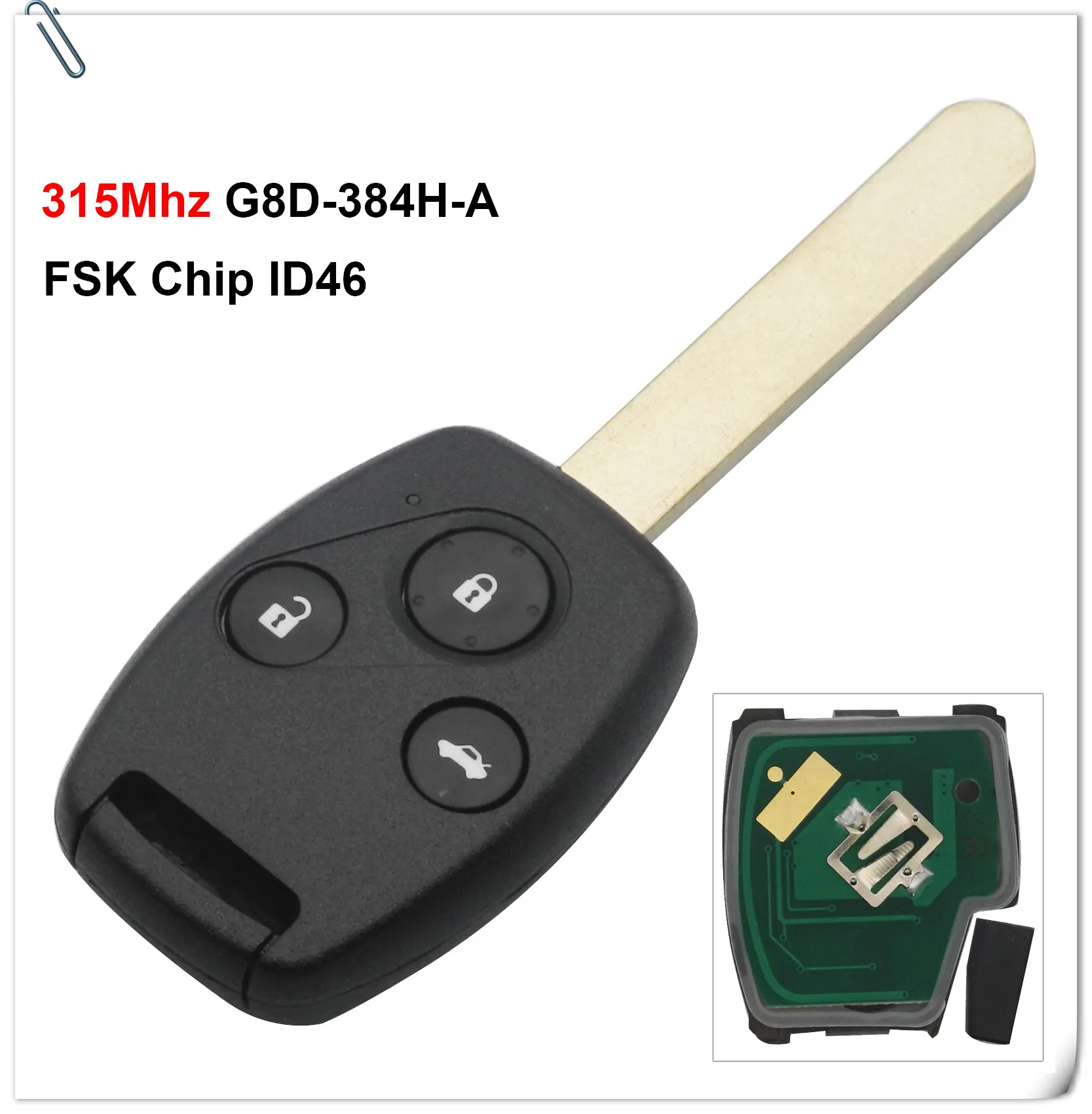 Jingyuqin G8D-382H-A/G8D-384H-A дистанционный ключ для Honda для Accord Element CR-V HR-V City Odyssey Civic Car 3 кнопки 433,9/315 МГц