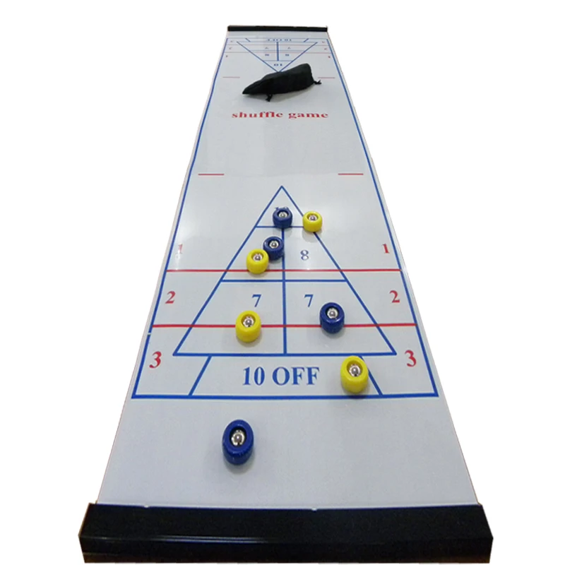 Настольный боулинг Shuffle Shuffleboard керлинг настольная игра для путешествий Бар Школа Обучение Семья головоломка детские игры игрушки 28*120 см