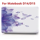 Цветочный чехол для Huawei Matebook D14 D15 2020 Матовый Прозрачный жесткий чехол для ноутбука Matebook D 15 14 чехол Funda аксессуары