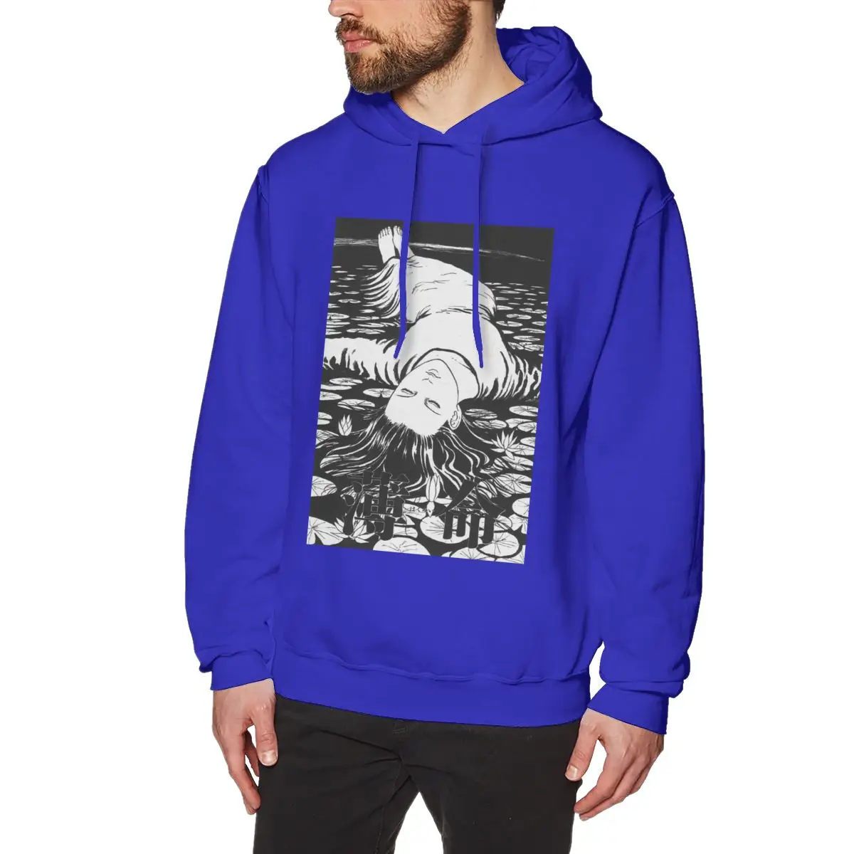 blue Crewneck Junji Ito Dying Young Sweatshirt Новинка года на заказ для мужчин - Цвет: blue