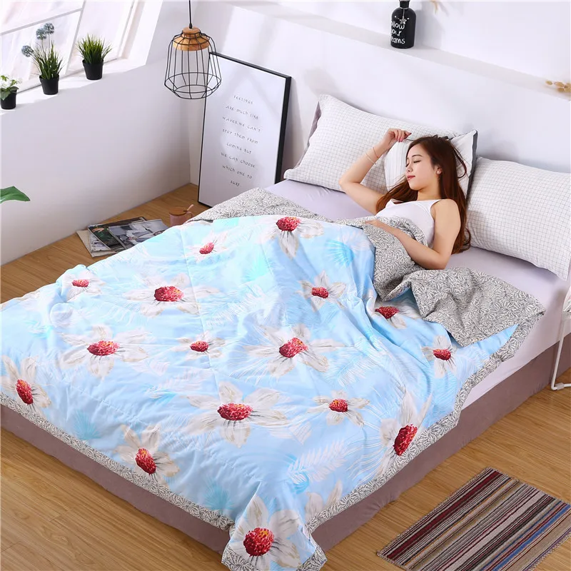 Сплошной цвет мыть хлопок кондиционер летнее одеяло дышащие постельные