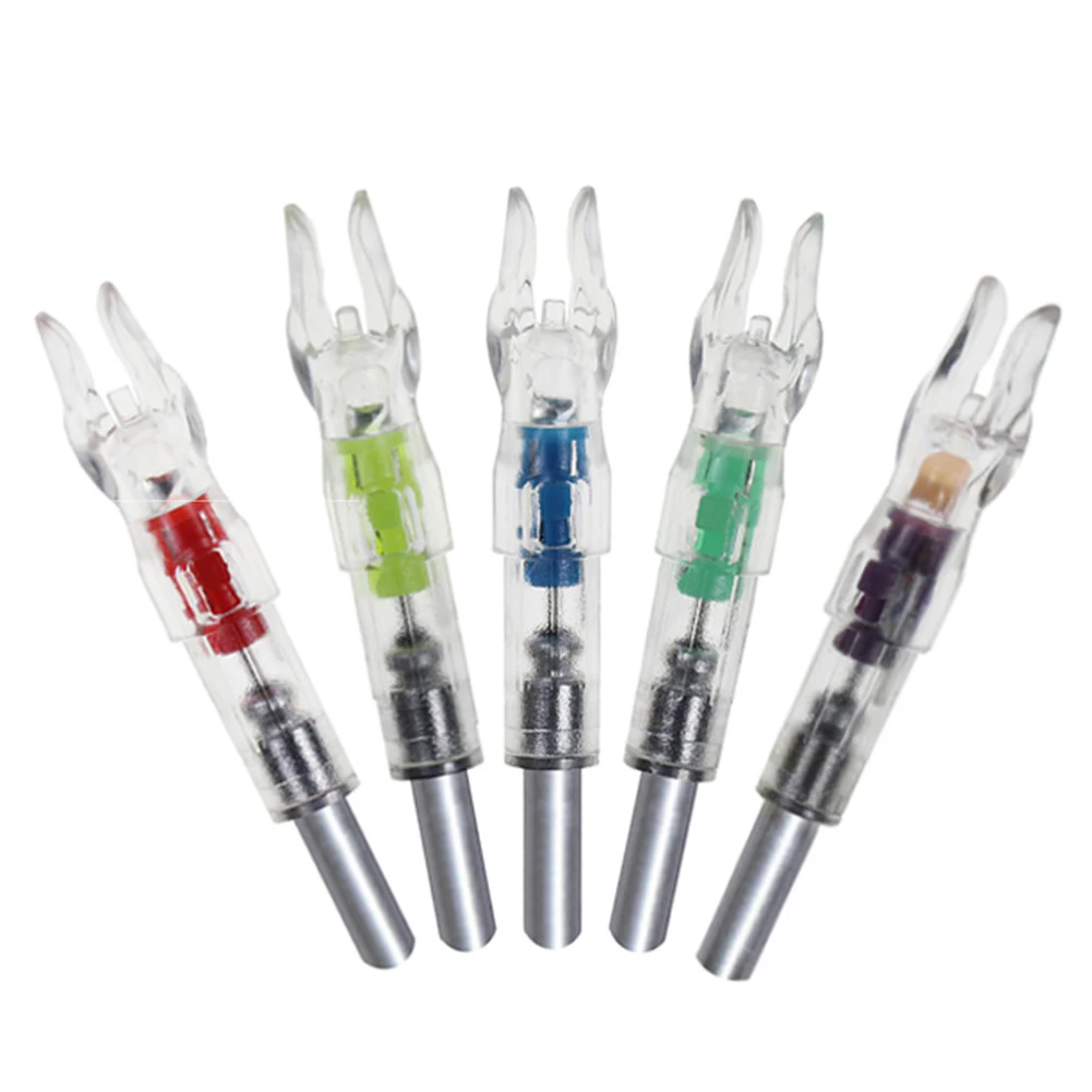 

6pcs Outdoor Shaft Automatically Nock Super Bright Hunting Accessories Plastic Tail Fit LED Lighted Luminous