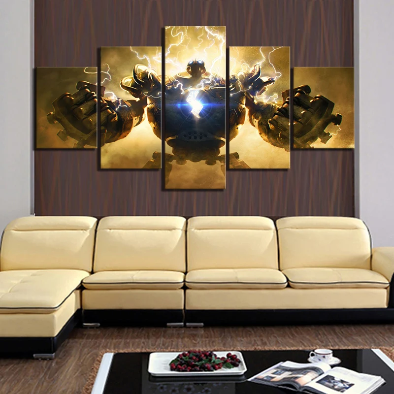 5 панелей робот легенды Лига игра плакат Холст Искусство печатная живопись для