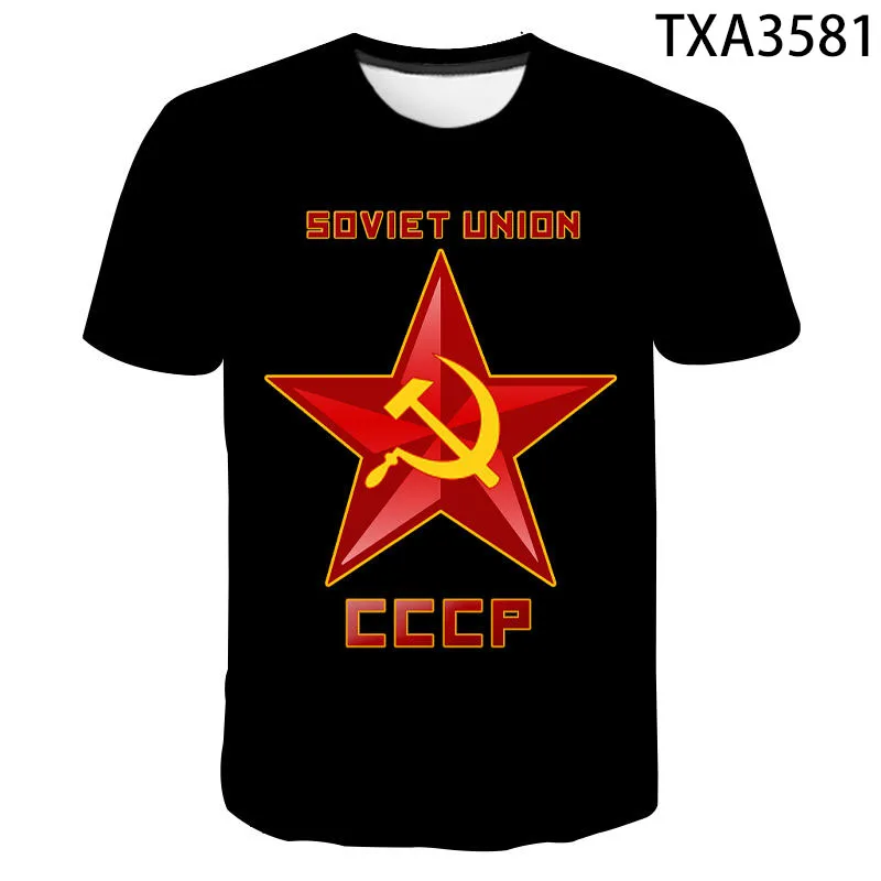 

2021 New Summer Women's Boys Shirts Russia 3D T-shirt Soviet Union Soviet Short Sleeve T-shirt Cool Moscow T-shirt Top