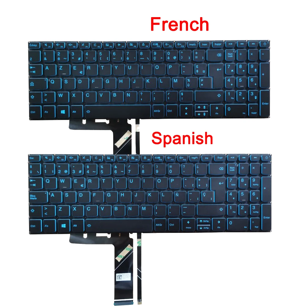 

New Laptop French FR/Spanish SP Keyboard for Lenovo IdeaPad L340-17 L340-15 L340-17IRH L340-15IRH With Blue Backlight