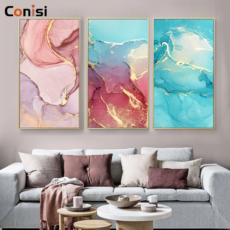 Мраморные вены Conisi разных цветов постер печать на холсте живопись абстрактная