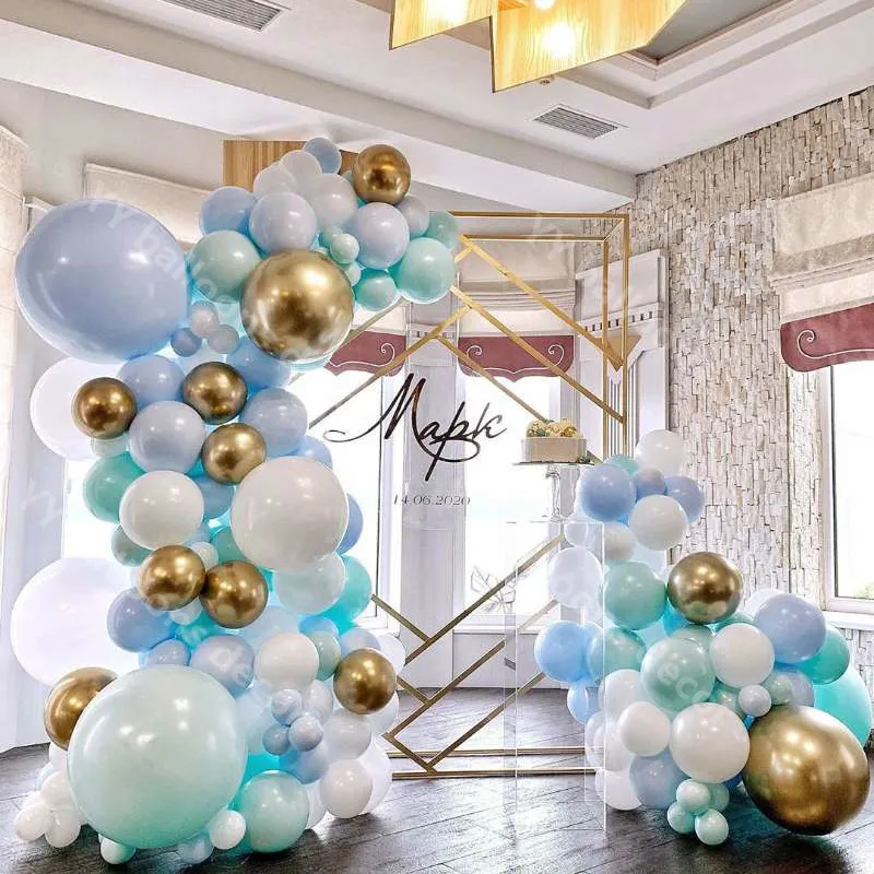 Сделай сам макарон голубая искусственная гирлянда металлическое украшение для