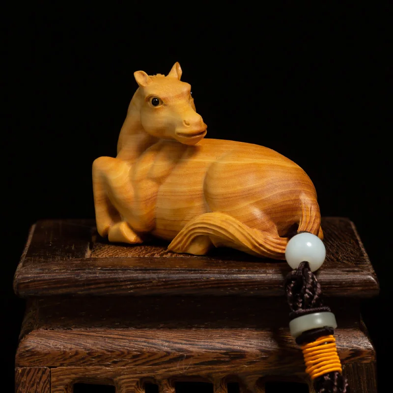 Статуя из бокса фэн шуй статуя массива дерева орнаменты зодиака подвеска с