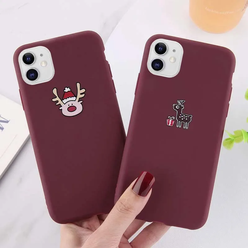 Чехол Moskado Santa Elk ДЛЯ iPhone 11 Pro Max X XR XS 7 6 Plus SE 2020 Рождество Мягкий ТПУ силиконовый
