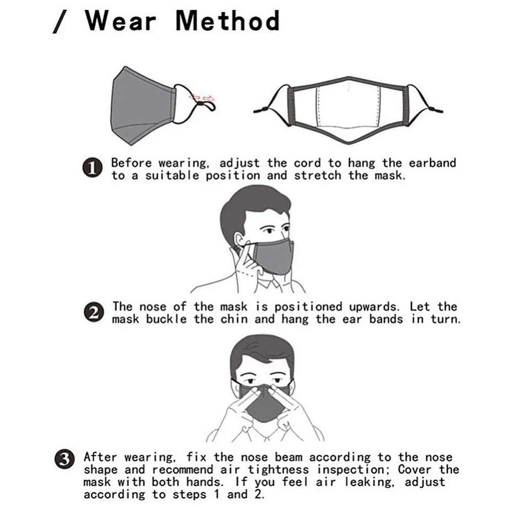 Маска маска для лица с фильтром PM2.5 загрязнения воздуха многоразовая клапаном