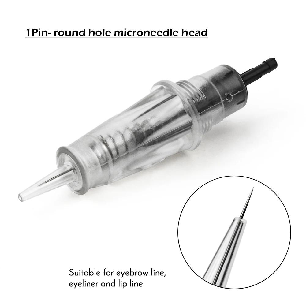 1 pin 10/50 шт потребительских упаковок для микро иглы винт картридж Замена для дермы перо микро-иглы пера 9 pin/12-контактный/36-контактный/nano Иглы для татуировки - Габаритные размеры: 1 pin