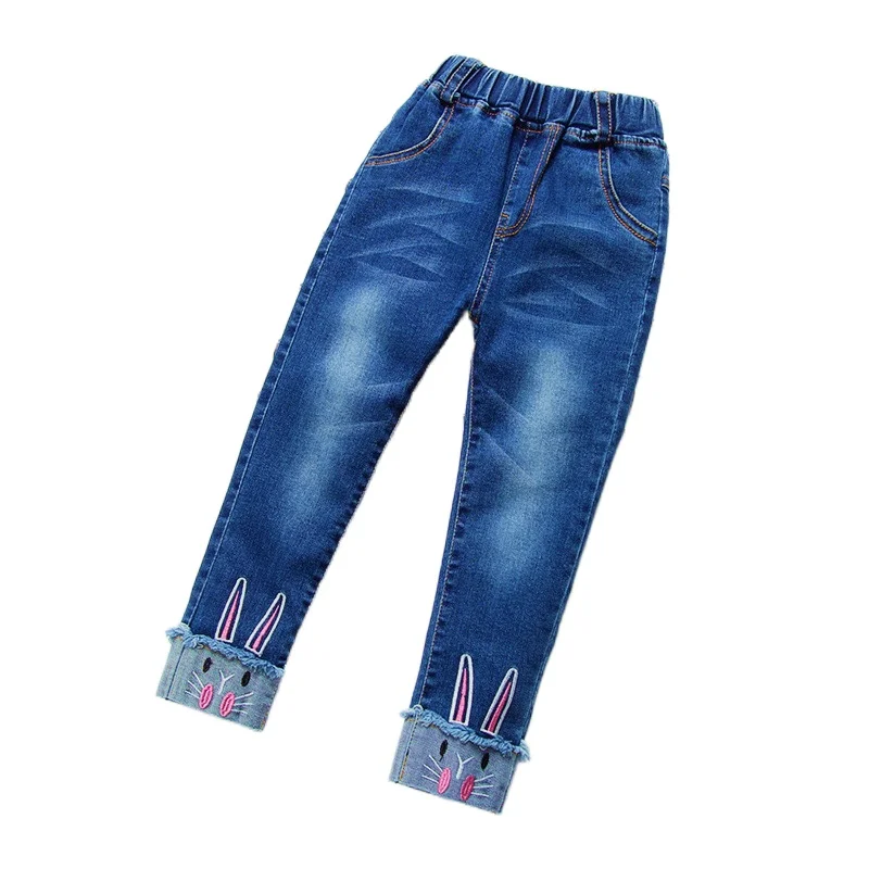 

Girls Jeans 2021 New Spring and Autumn Children Korean Style Pants Embroidery cute Fashion Kids Pants KJ31