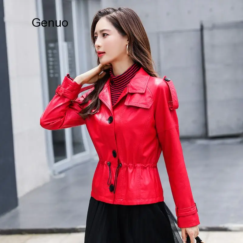

Leather Jacket Women's Bomber Jacket Plus Size Korean Style Loose2020 New Slimming Pu Warm Leather Jacket Faux Sheepskin Coat