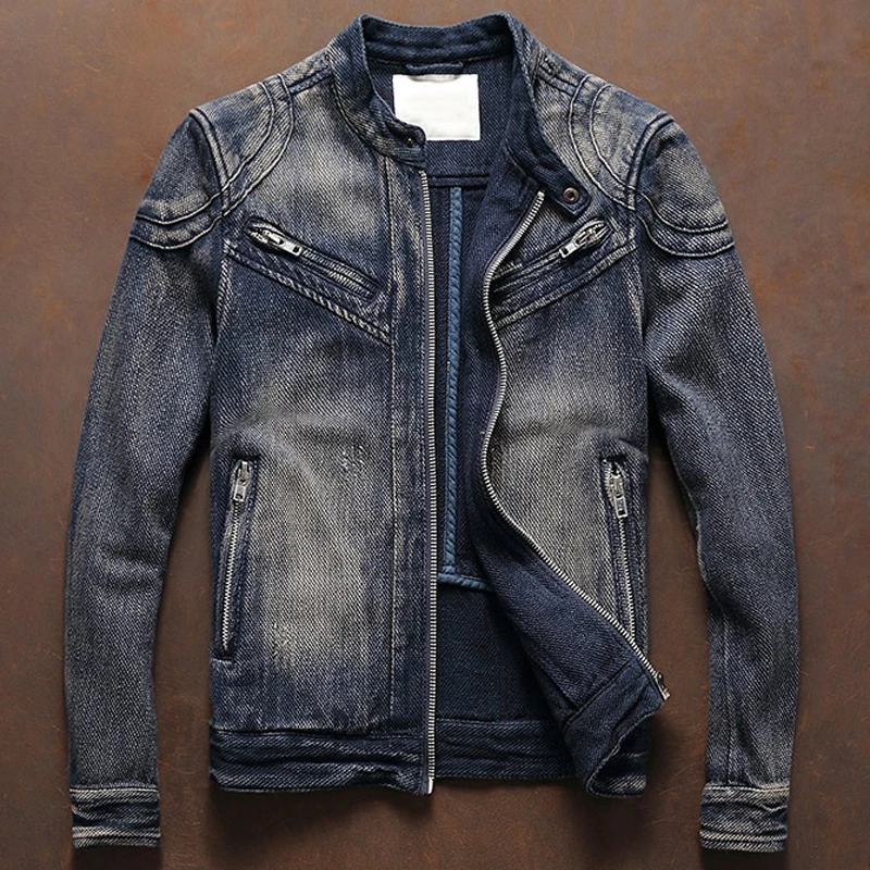Брендовая мужская байкерская куртка ветровка мотоциклетная Мужская джинсовая и