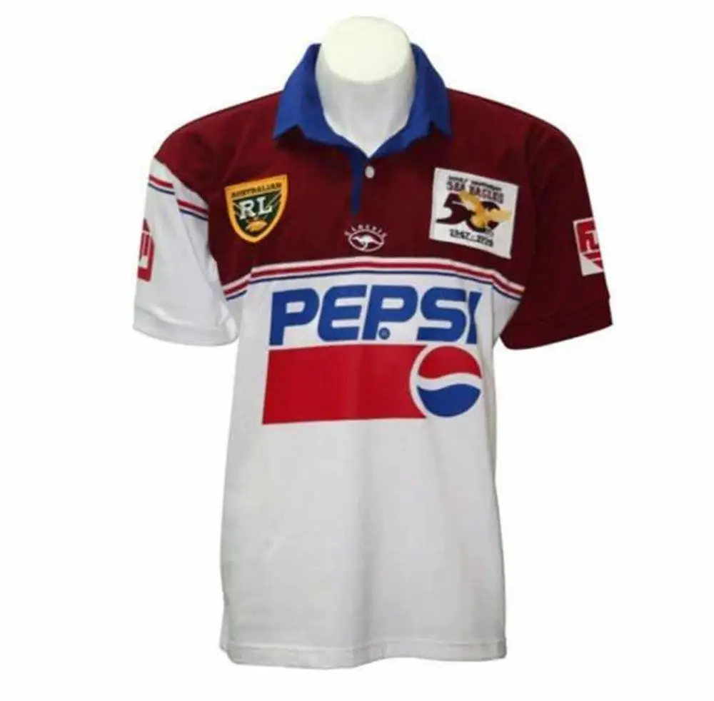 

1947-1996 Мужская гарантия Sea Eagles ретро джерси 50 лет Регби Джерси Спорт S-5XL