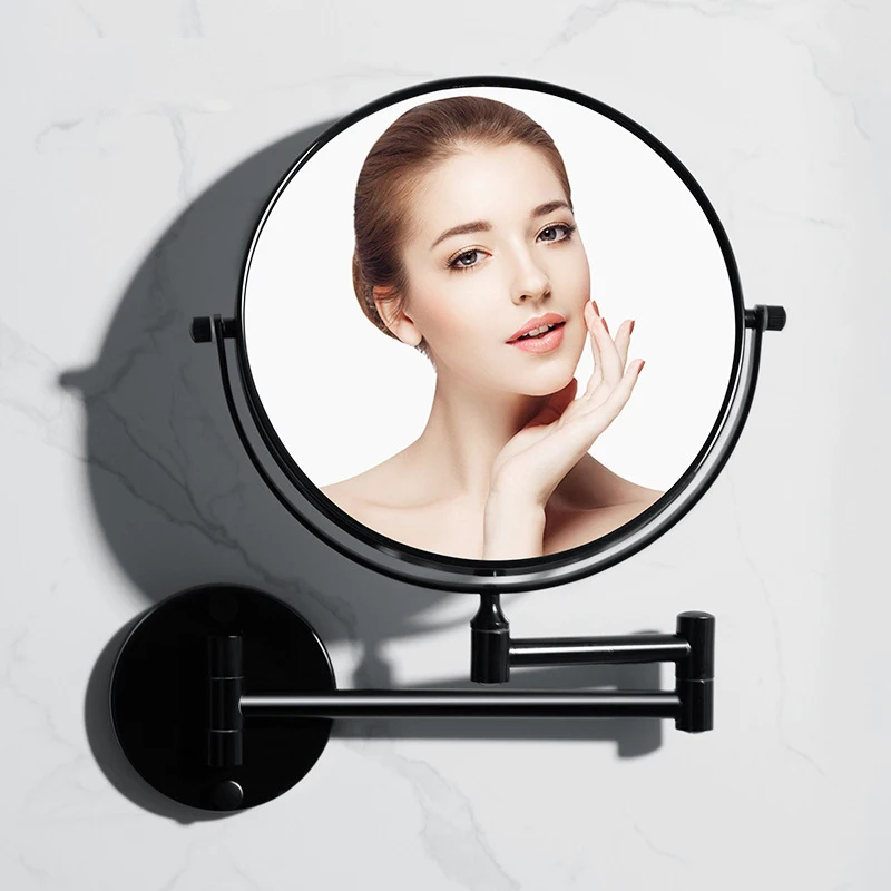 

Chrome 10X Folding Magnifying Glass Free Punch Bathroom Beauty Mirror Men Shaving Makeup Round Mirror Bath Decorative