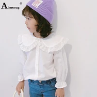 baby girls hollow out lace blouse children petal sleeve autumn sweet shirt kids clothing 2021 single breasted tops streetwear