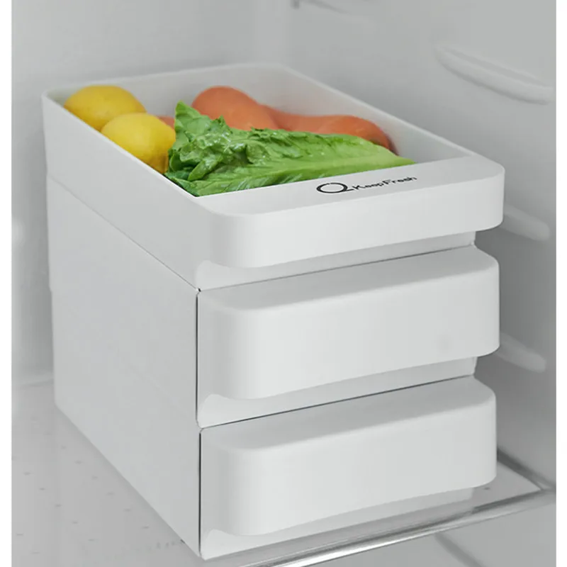 

3 Layers Kitchen Stackable Egg Storage Drawer Fridge Food Organizer Box Pull Open Kitchen Accessories Plastic Storage Box