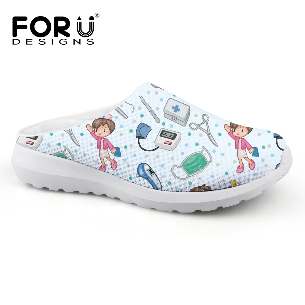 FORUDESIGNS/милые летние женские тапочки с рисунком стоматолога; повседневные модные удобные домашние сандалии из сетчатого материала; женская обувь - Цвет: H5806CA