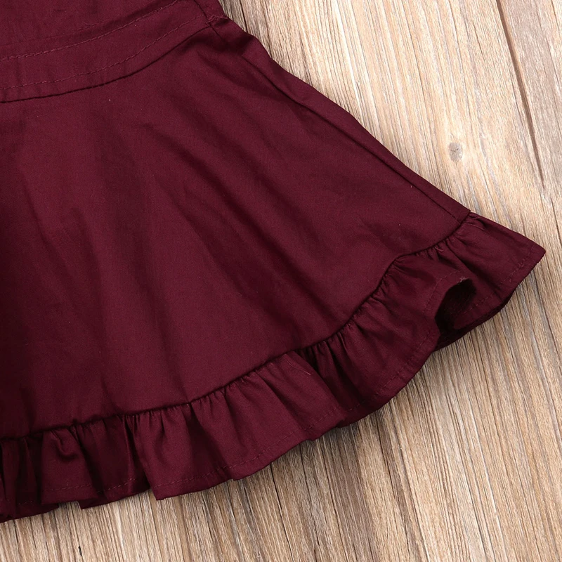 

Flofallzique 2020 Summer Cotton Solid Color Sleeveless Red Girls Dresses For Christmas Birthday Party Celebration