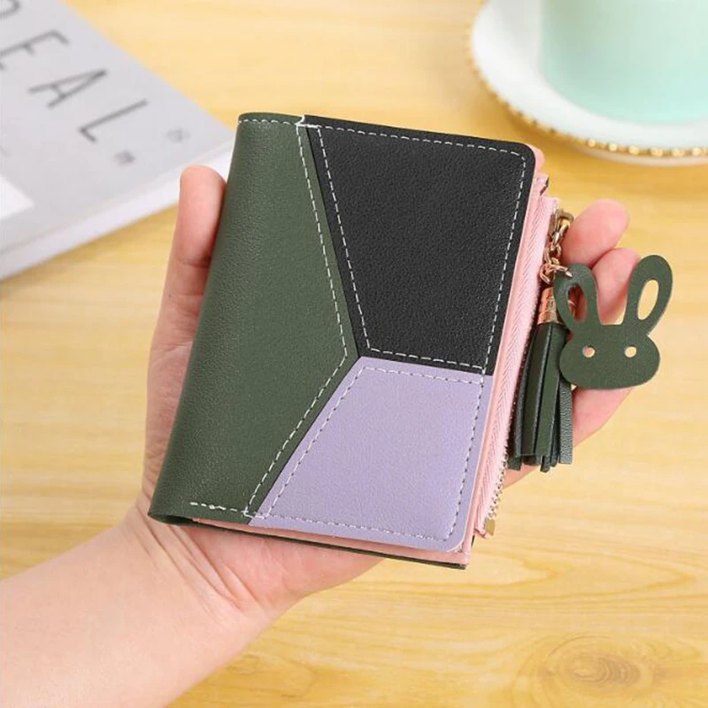 

Geometric Luxury Brand Leather Wallets Women Long Zipper Coin Purses Tassel Design Clutch Wallet Female Money Credit Card Holder