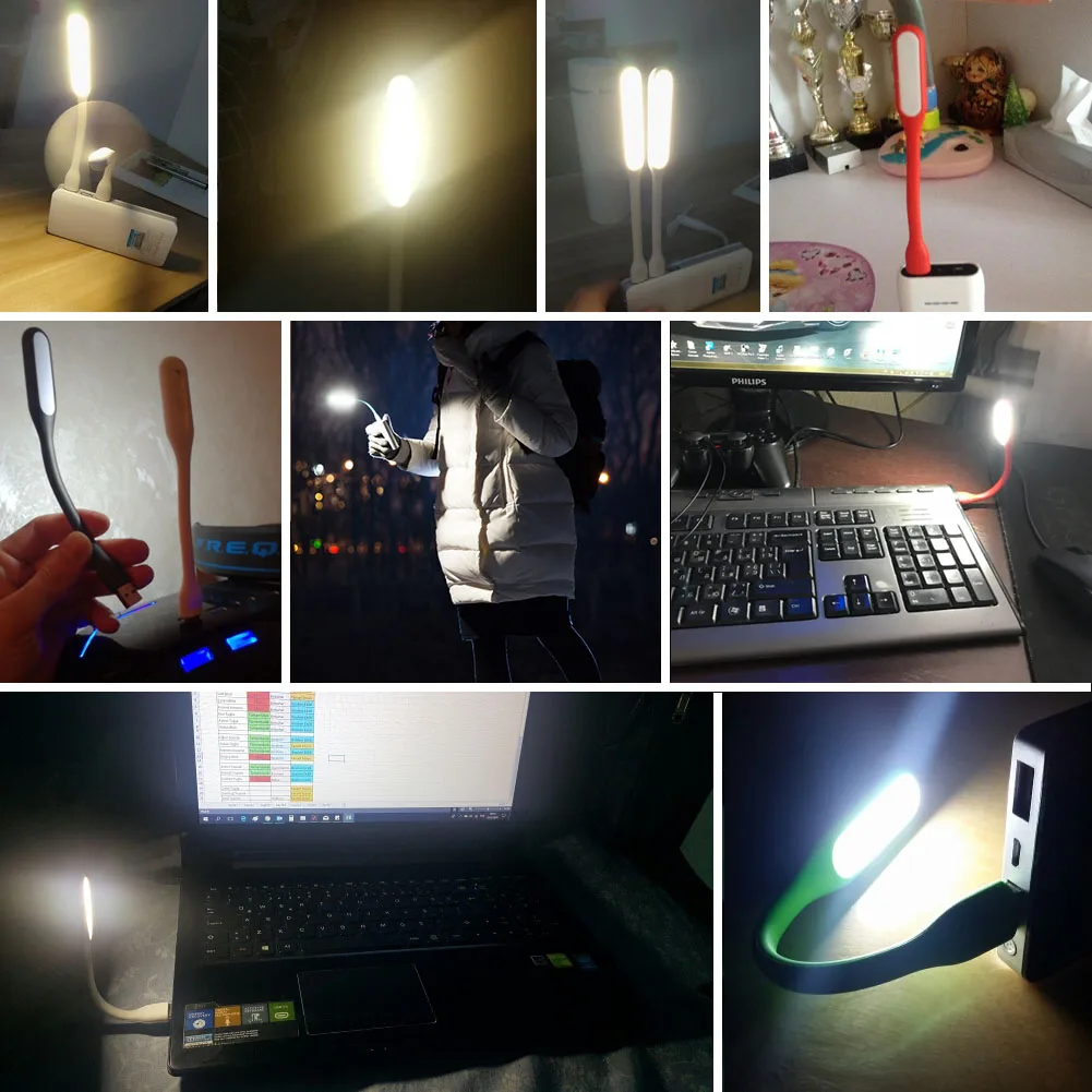 Креативный гибкий мини-вентилятор USB + светодиодная лампа портативный и