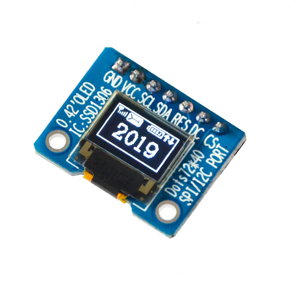 Модуль OLED-экрана Taidacent 0 42 дюйма 5 шт. белый моно 3 7 в IIC I2C SPI SSD1306 |