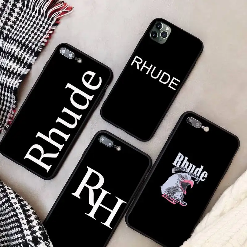 

RHUDE Trend Brand Fundas Coque for IPhone 11 12 Pro Max Case XR XS 7 8 Plus Cover Accessories Carcasa