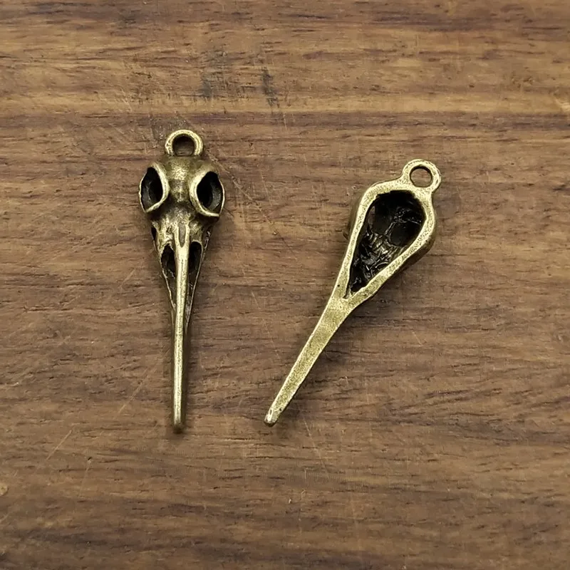 10 шт. Очаровательные Подвески в виде ворона черепа птицы 35x9 5 мм тибетские