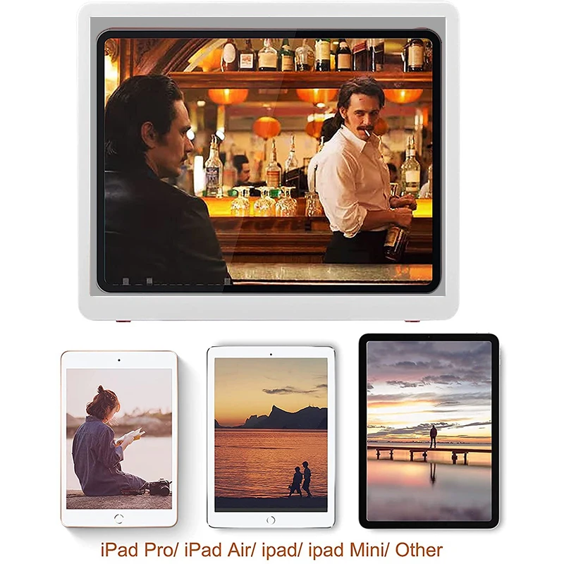 wall mounted tablet waterproof case shower phone holder punch free bathroom ipad storage box touch screen watching tv holder free global shipping